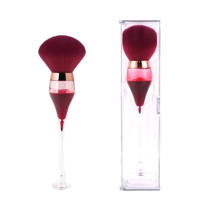 New Red Wine Glass Single Loose Powder Blush Soft Hair Beauty Tool Liquid Rod Makeup Brush